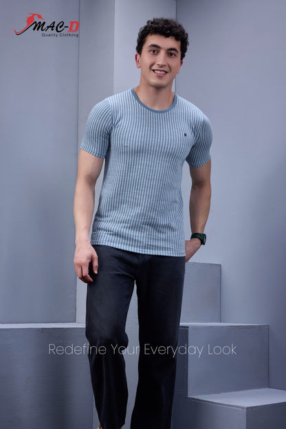 Cat 578 Mac D Vertical Strips Mens Tshirts Wholesale Rate