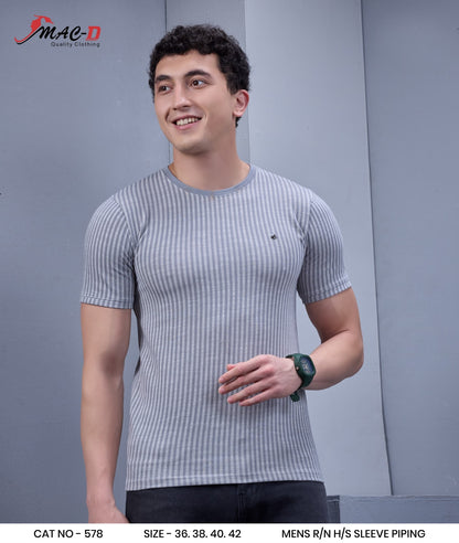 Cat 578 Mac D Vertical Strips Mens Tshirts Wholesale Rate