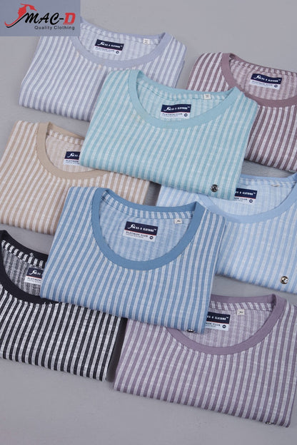 Cat 578 Mac D Vertical Strips Mens Tshirts Wholesale Rate