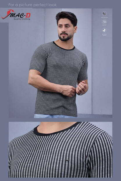 Cat 578 Mac D Vertical Strips Mens Tshirts Wholesale Rate