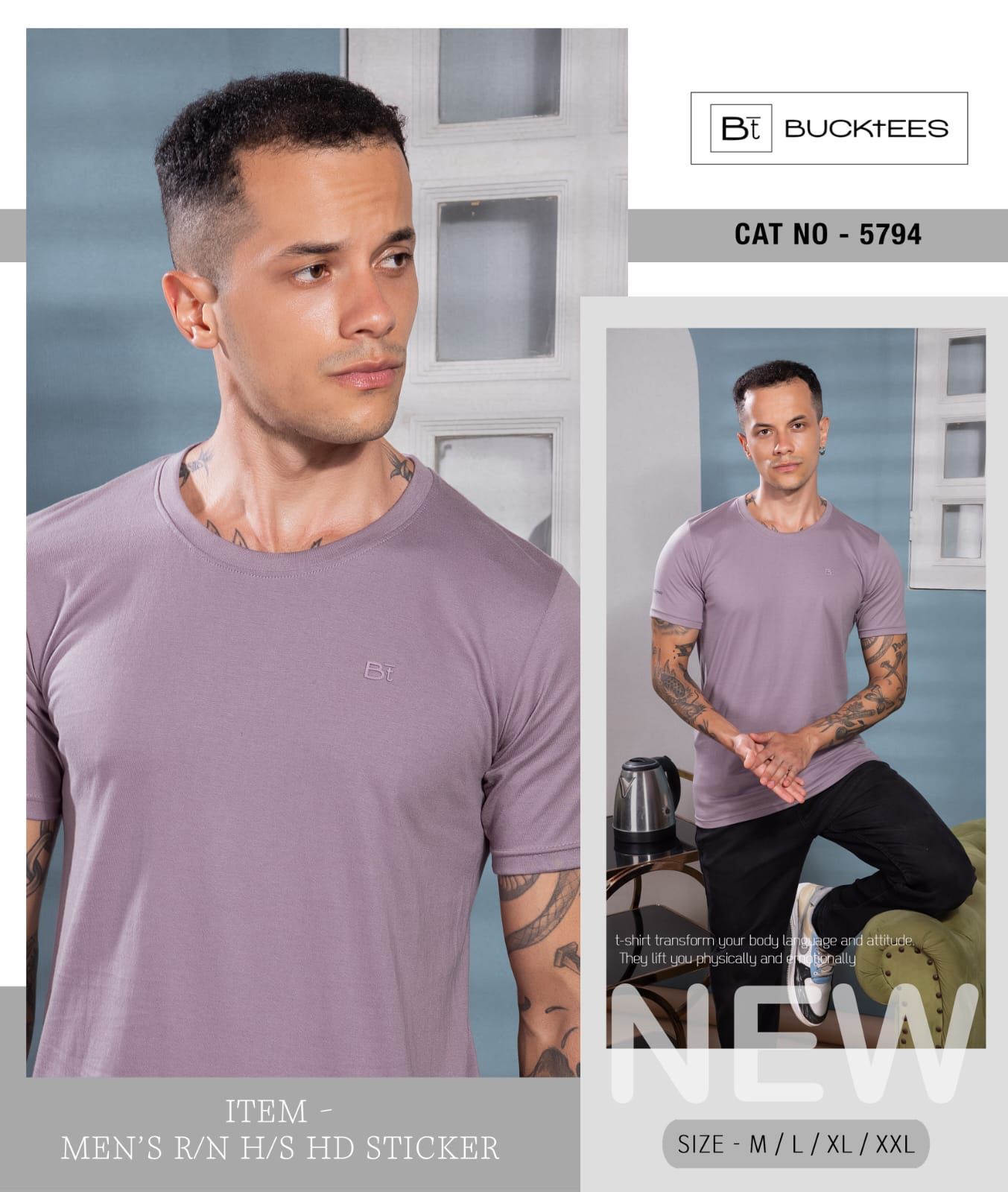 Cat 5794 Bucktees Cotton Mens Tshirts Exporter