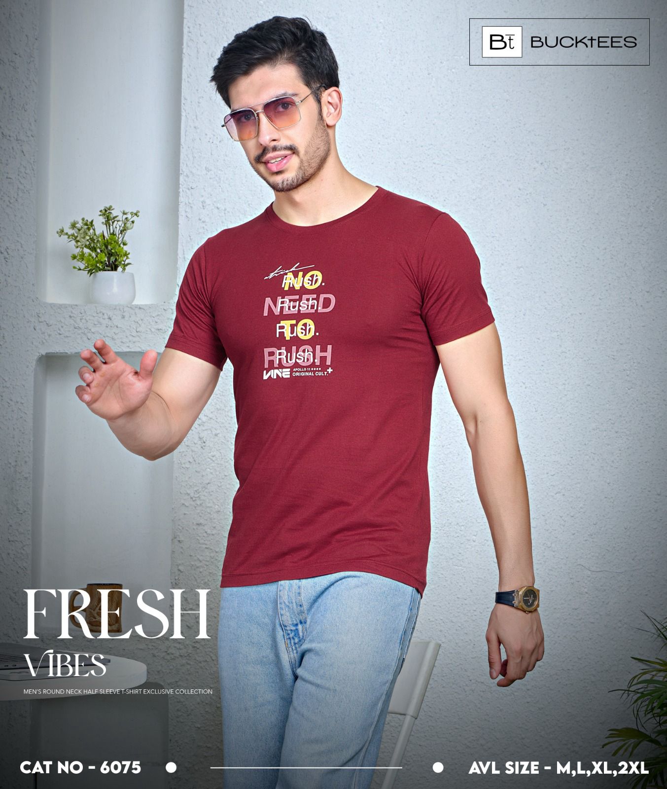 Cat 6075 Bt Cotton Mens Tshirts Exporter Ahmedabad