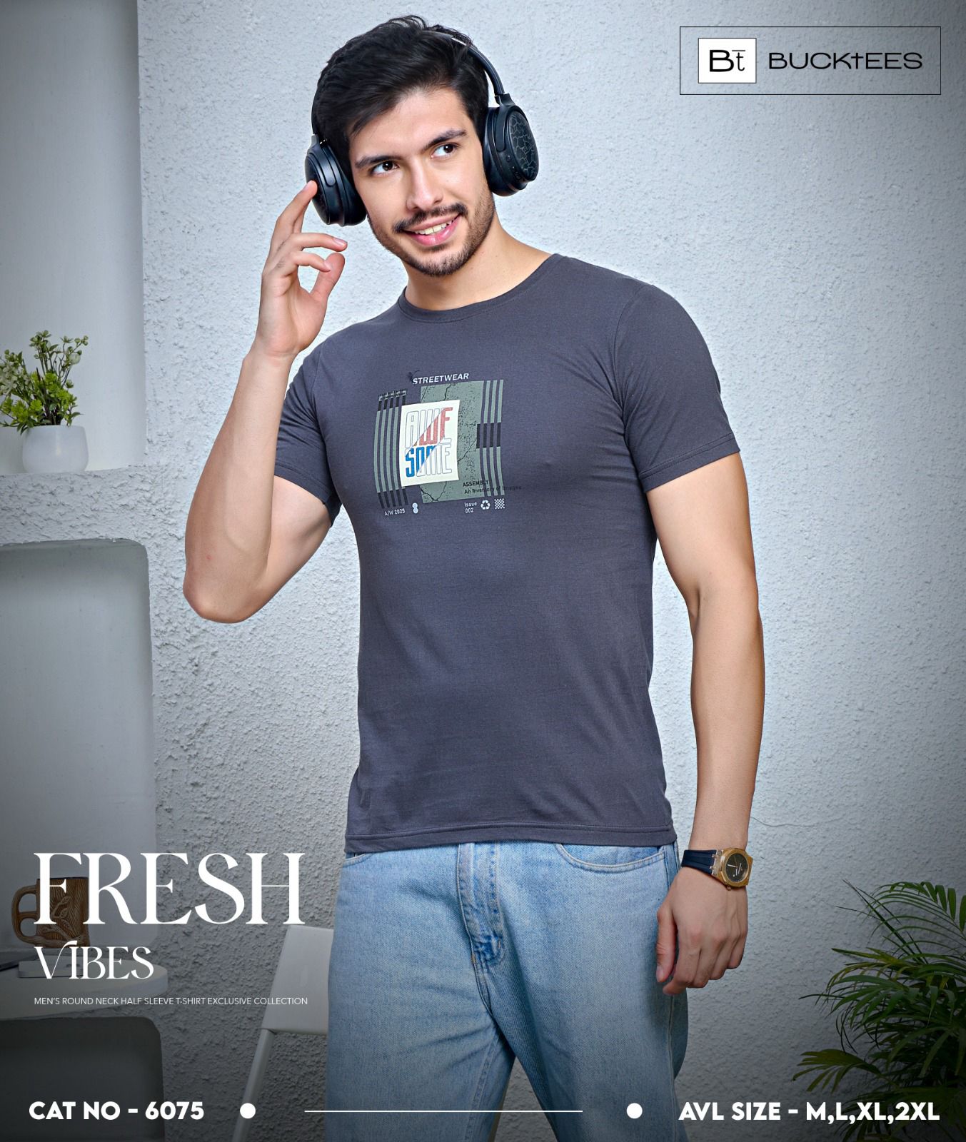 Cat 6075 Bt Cotton Mens Tshirts Exporter Ahmedabad