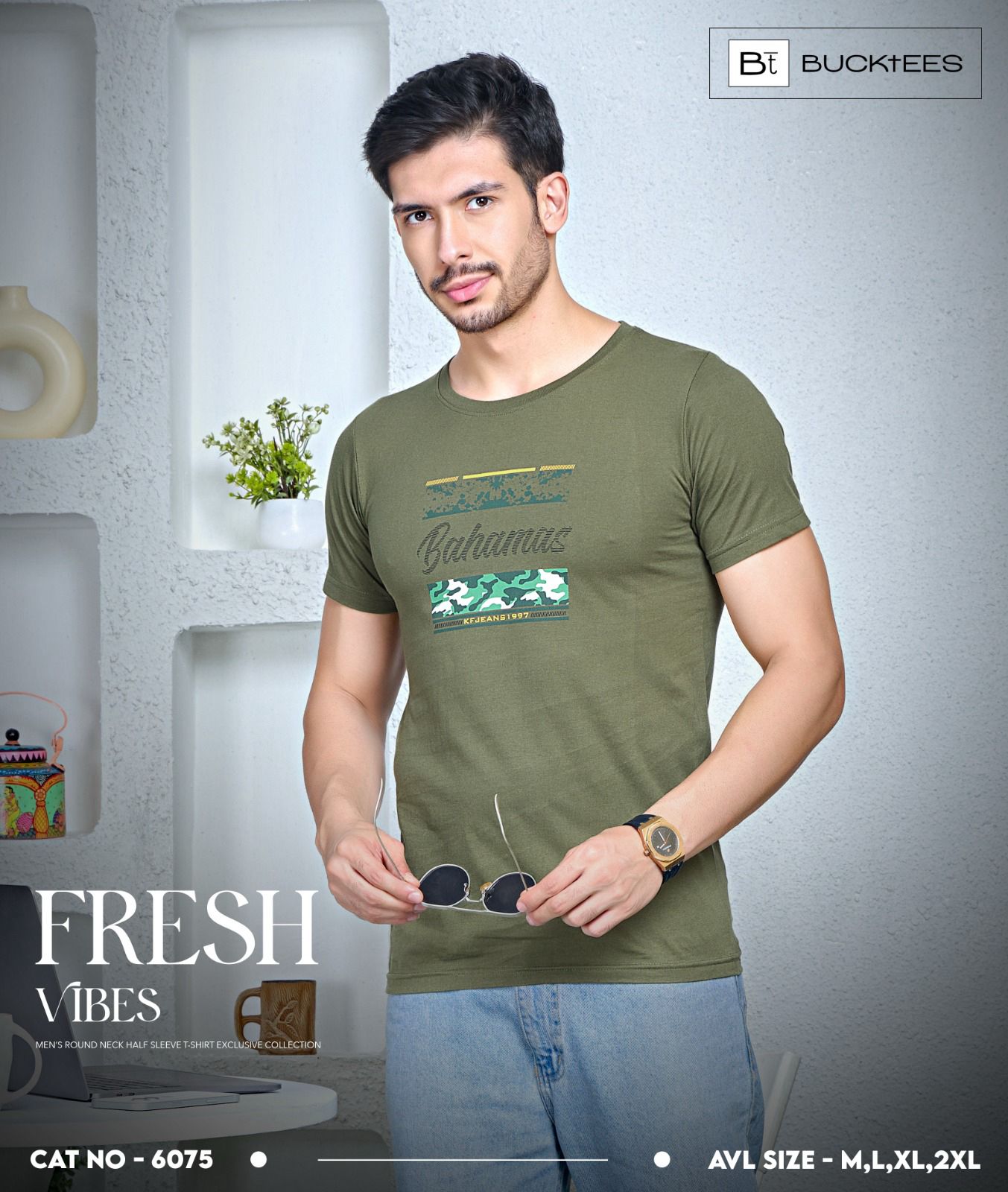 Cat 6075 Bt Cotton Mens Tshirts Exporter Ahmedabad