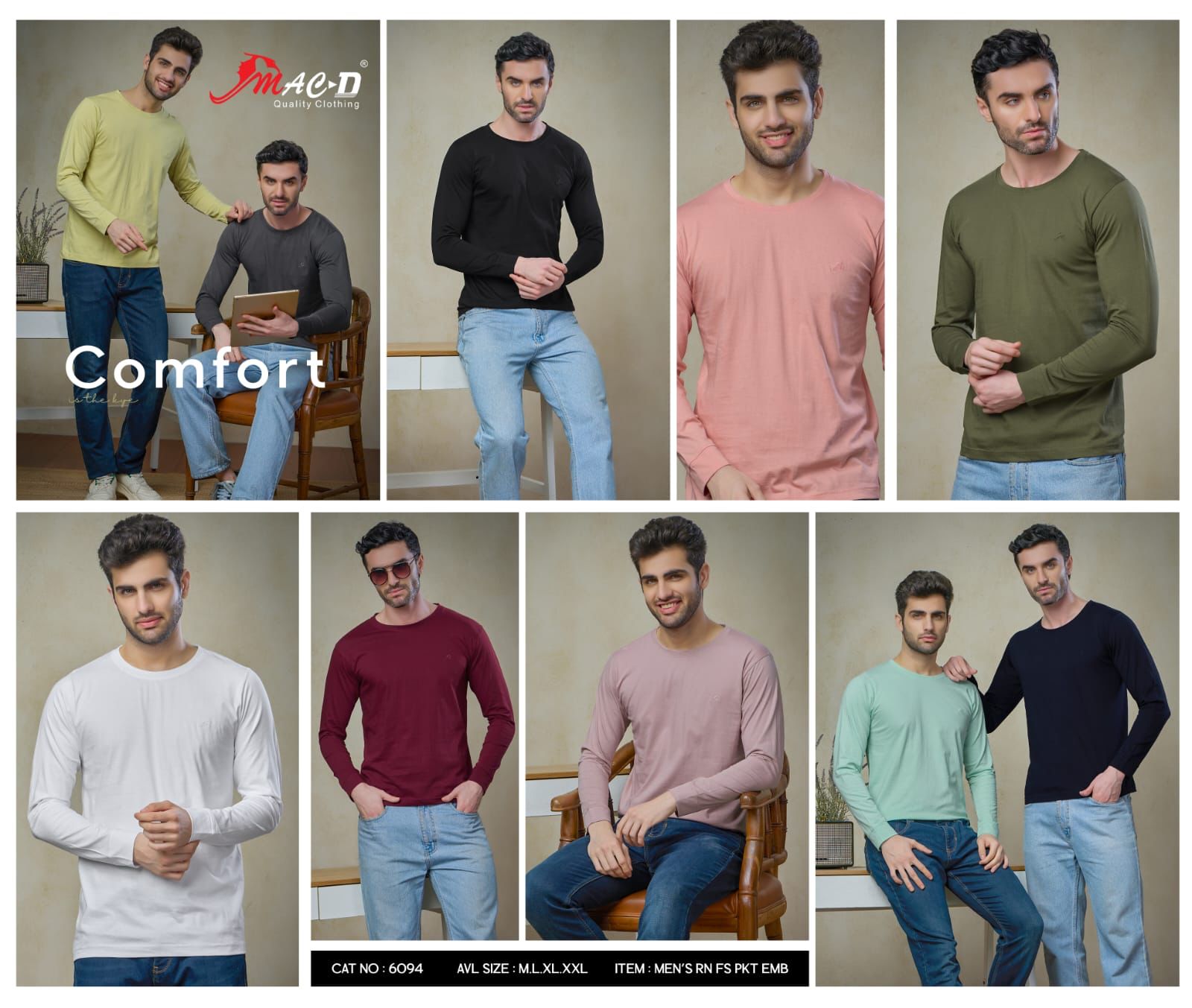 Cat 6094 Mac D Cotton Mens Tshirts Exporter