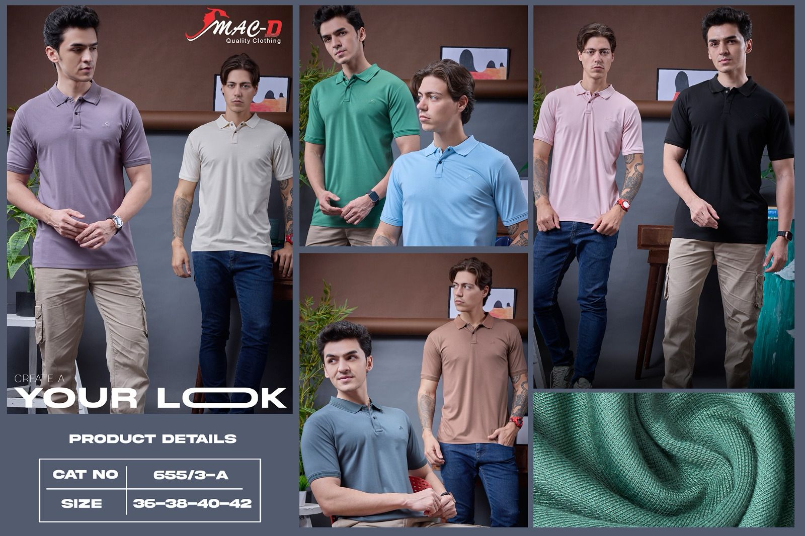 Cat 655 A Mac D Tencil Lycra Mens Tshirts Manufacturer Ahmedabad