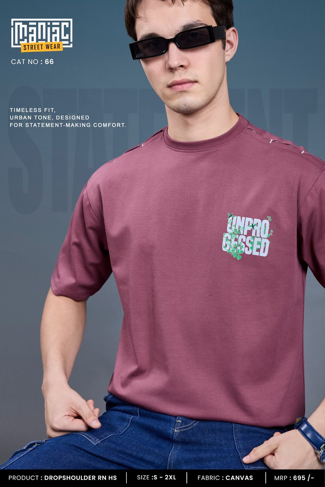 Cat 66 Maniac Canvas Mens Tshirts Exporter Ahmedabad