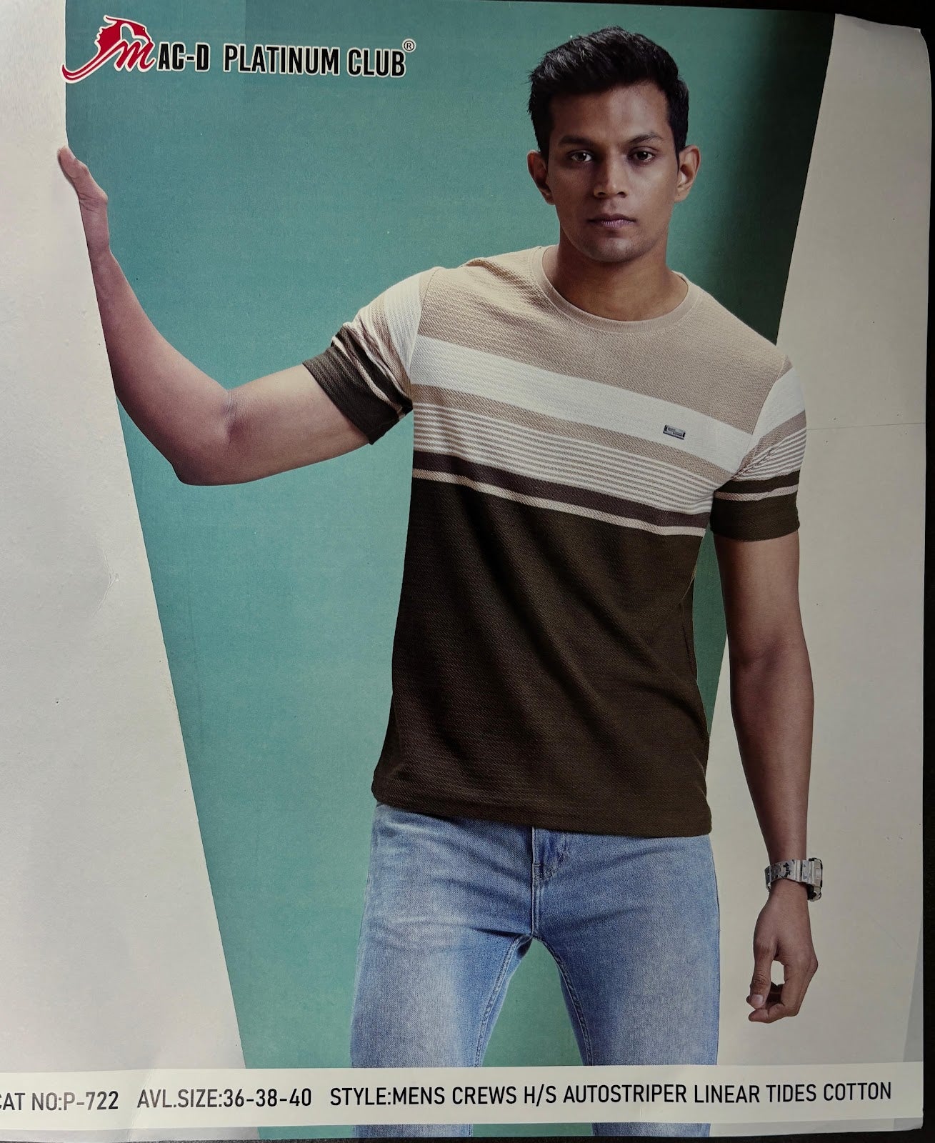 Cat 722 Mac D Auto Stripes Mens Tshirts Supplier India