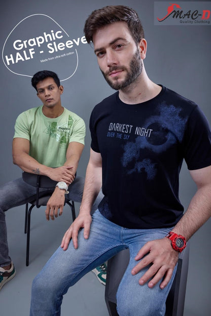 Cat 7246 Mac D Cotton Mens Tshirts Wholesaler Gujarat