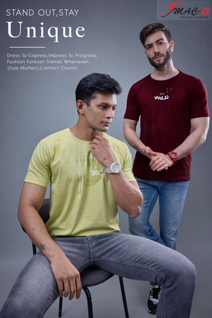 Cat 7246 Mac D Cotton Mens Tshirts Wholesaler Gujarat
