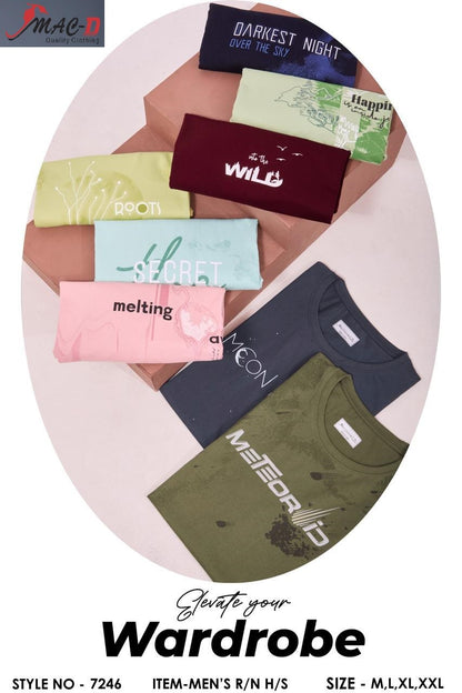 Cat 7246 Mac D Cotton Mens Tshirts Wholesaler Gujarat