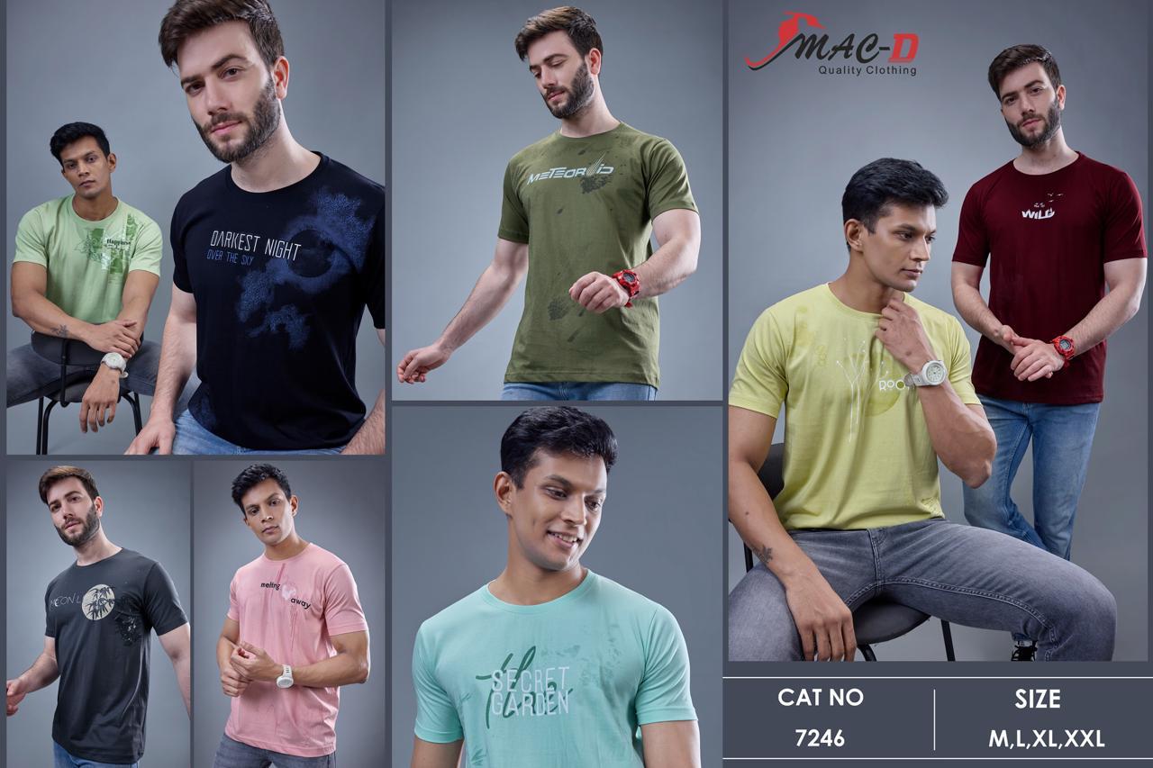 Cat 7246 Mac D Cotton Mens Tshirts Wholesaler Gujarat