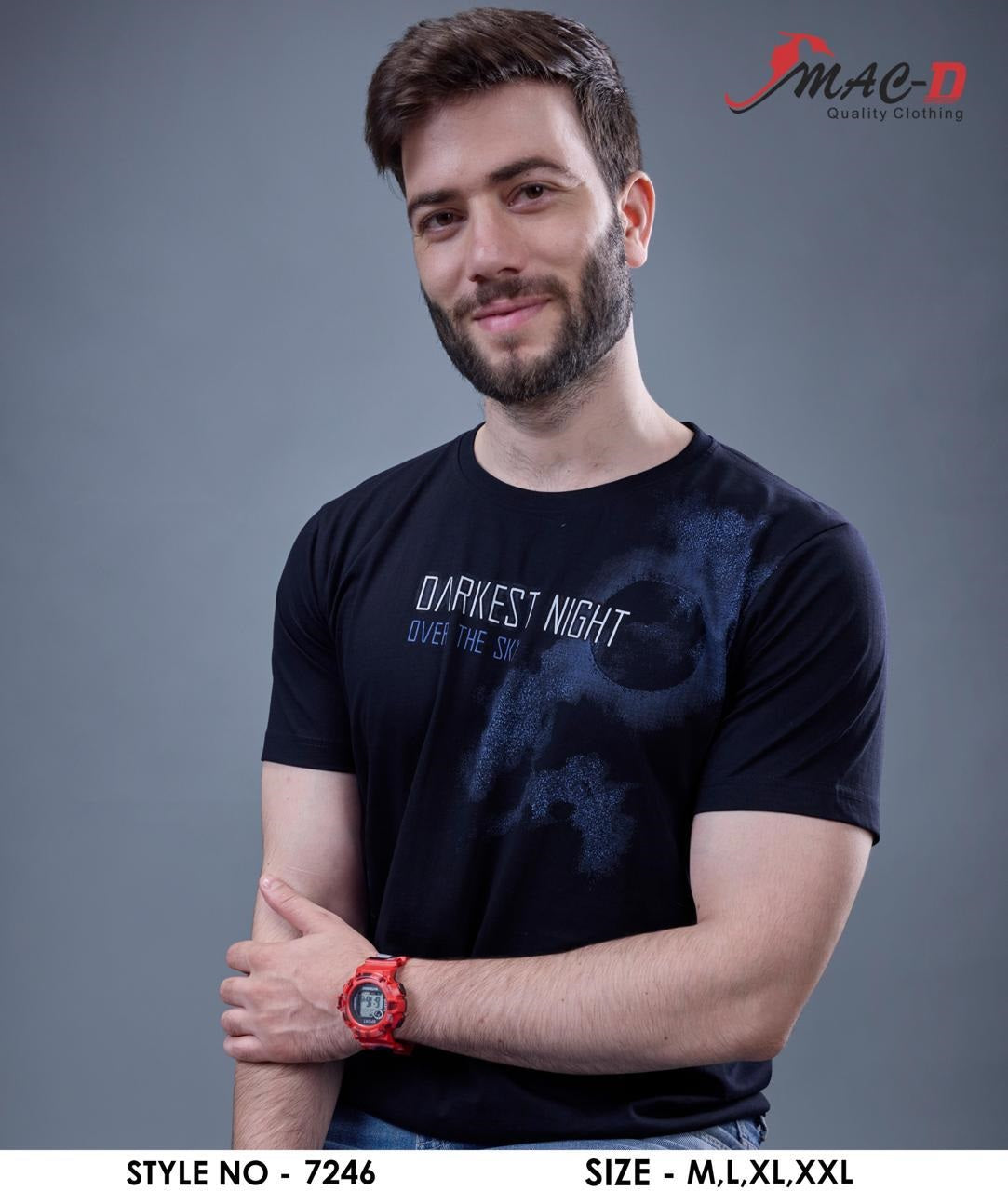 Cat 7246 Mac D Cotton Mens Tshirts Wholesaler Gujarat