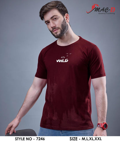 Cat 7246 Mac D Cotton Mens Tshirts Wholesaler Gujarat