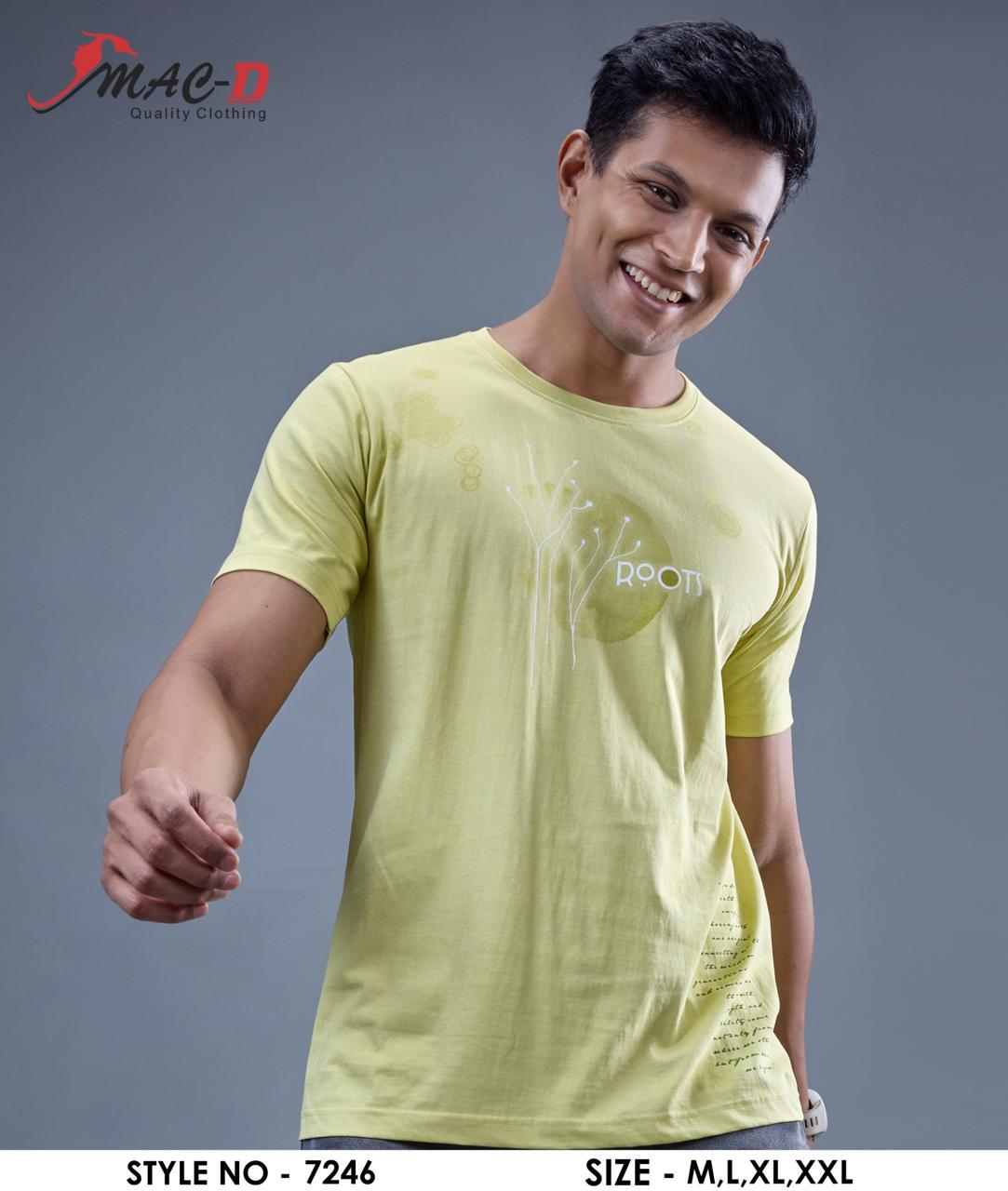 Cat 7246 Mac D Cotton Mens Tshirts Wholesaler Gujarat
