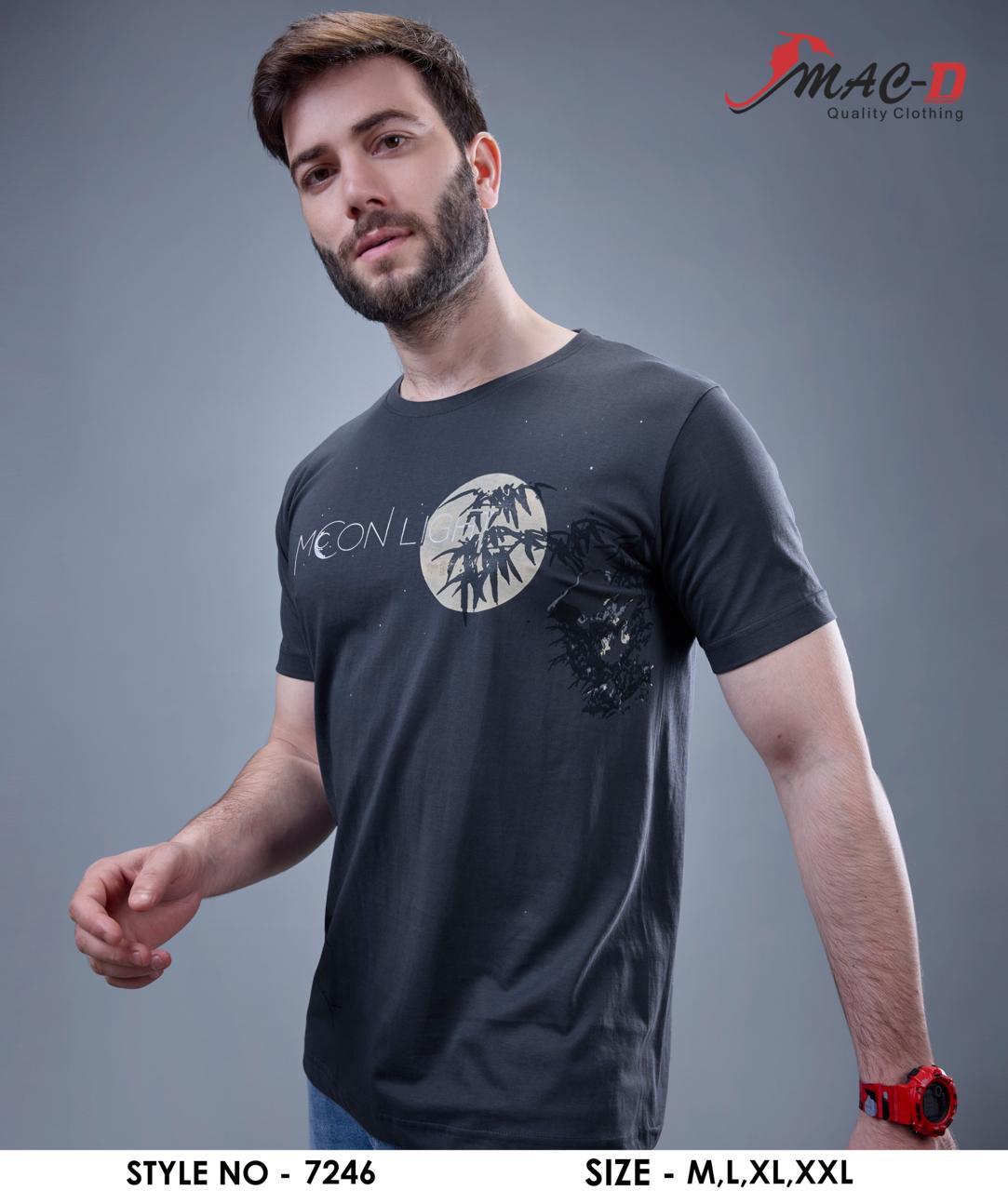 Cat 7246 Mac D Cotton Mens Tshirts Wholesaler Gujarat