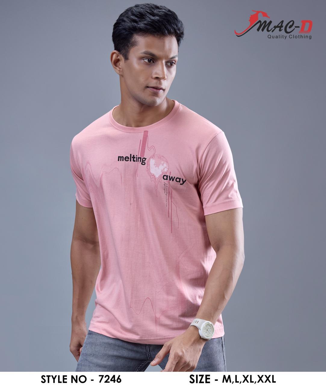 Cat 7246 Mac D Cotton Mens Tshirts Wholesaler Gujarat