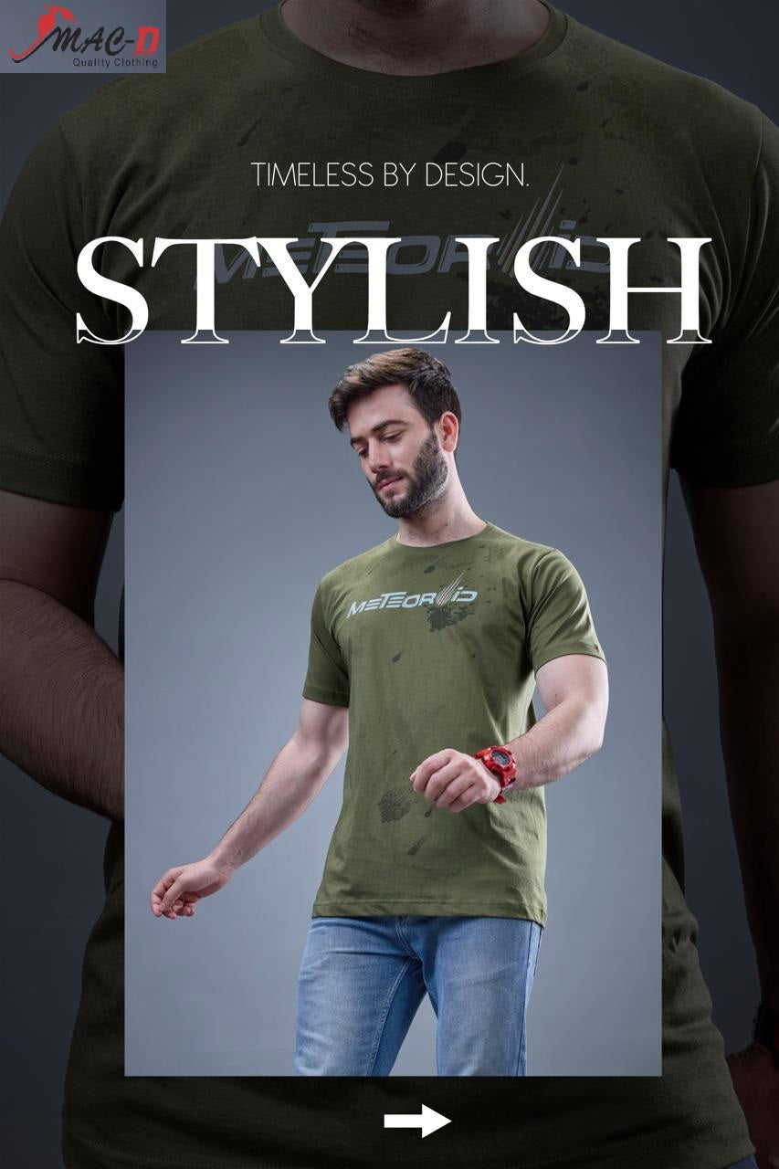 Cat 7246 Mac D Cotton Mens Tshirts Wholesaler Gujarat