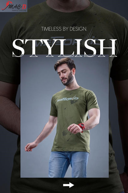 Cat 7246 Mac D Cotton Mens Tshirts Wholesaler Gujarat