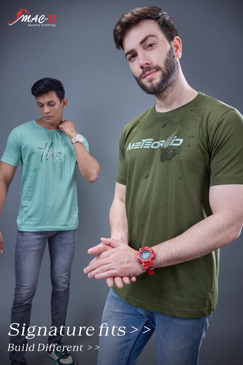 Cat 7246 Mac D Cotton Mens Tshirts Wholesaler Gujarat