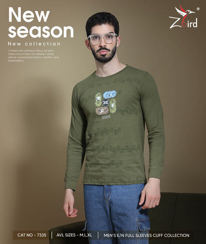 Cat 7335 Z Bird Cotton Mens Tshirts Wholesale Price