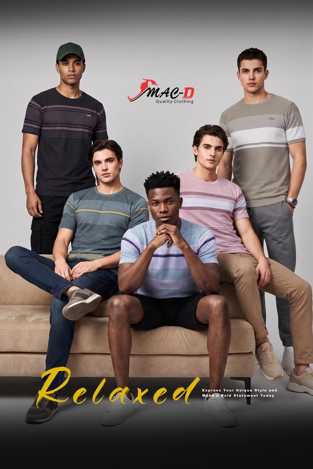 Cat 996 Mac D Auto Striped Mens Tshirts Wholesaler Ahmedabad