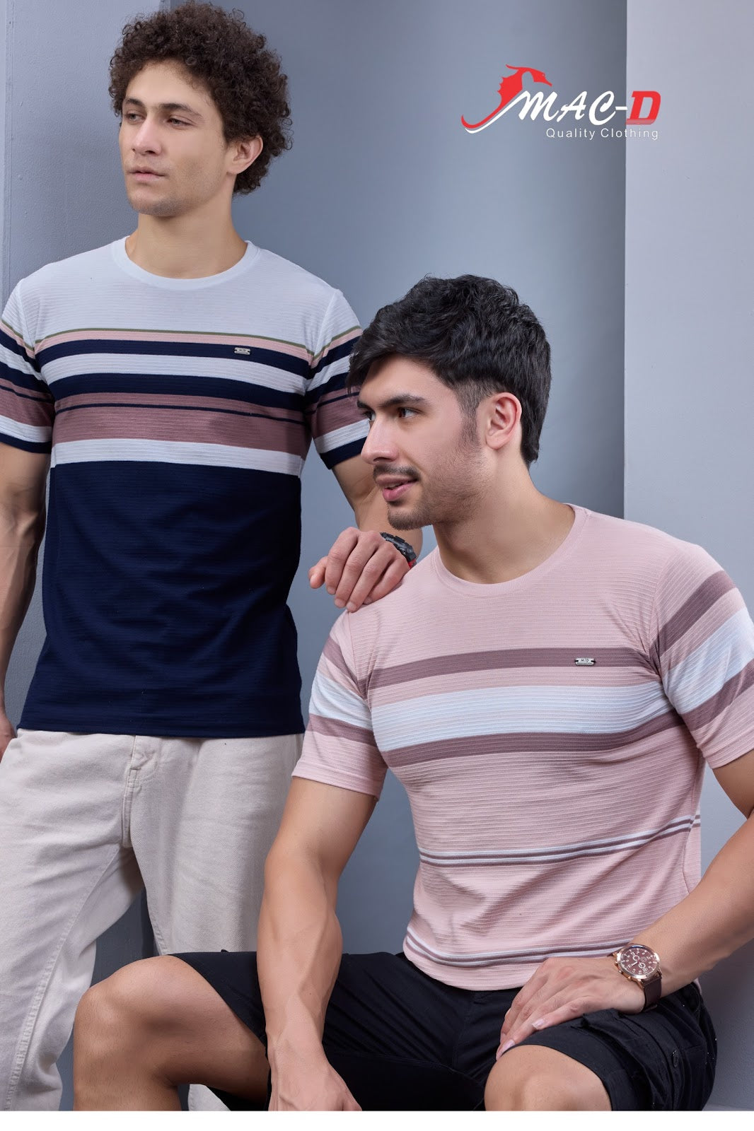 Cat 996 Mac D Auto Striped Mens Tshirts Wholesaler Ahmedabad