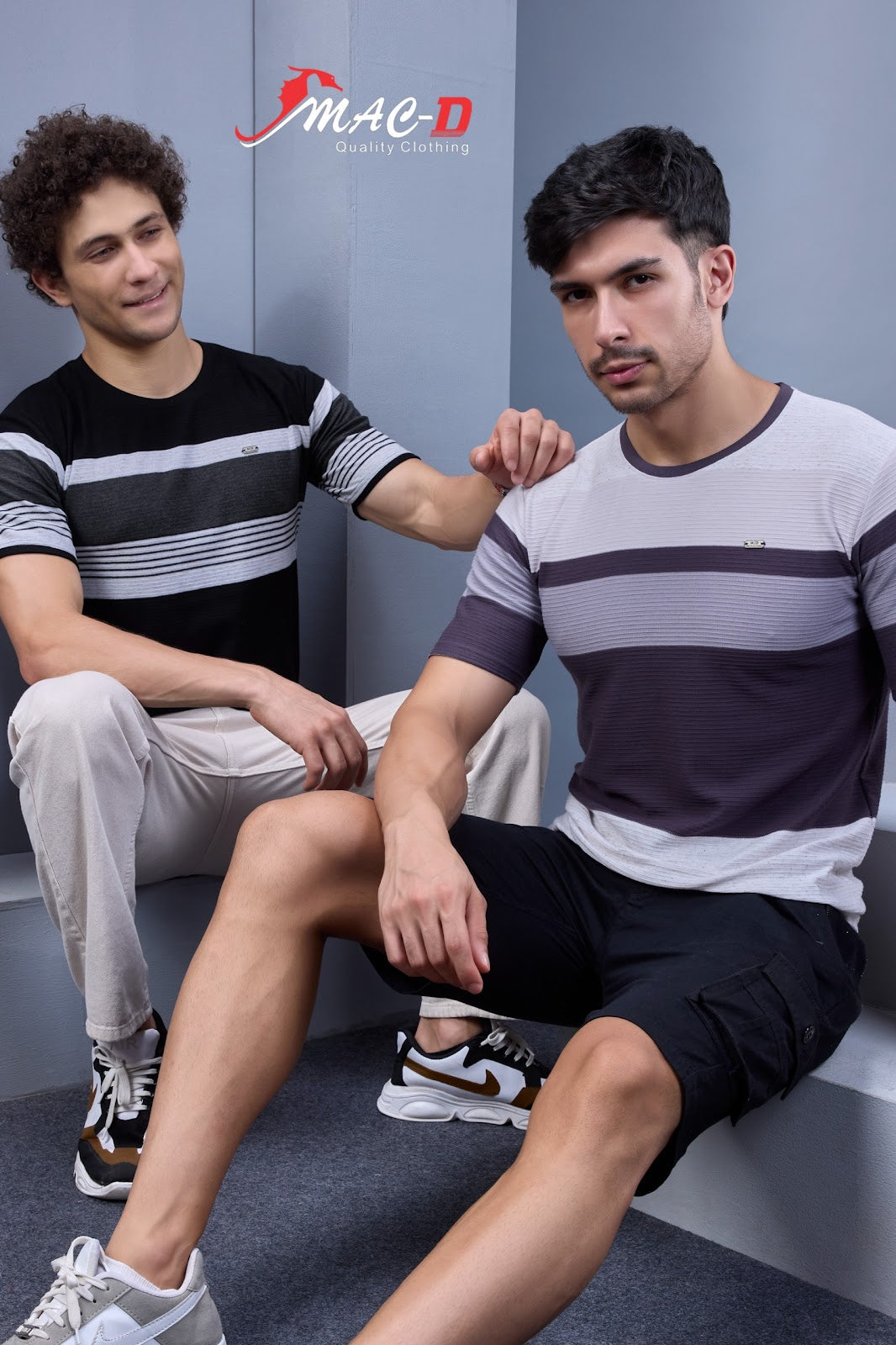 Cat 996 Mac D Auto Striped Mens Tshirts Wholesaler Ahmedabad