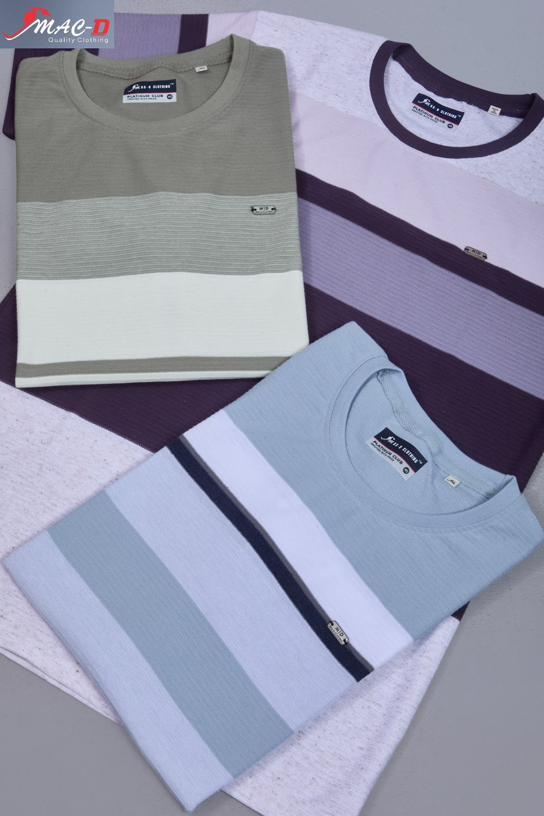 Cat 996 Mac D Auto Striped Mens Tshirts Wholesaler Ahmedabad