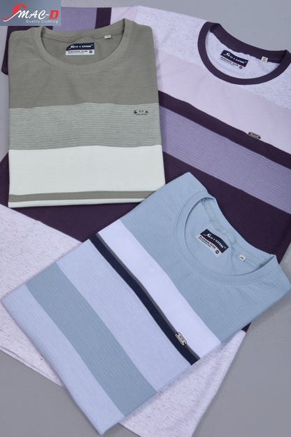 Cat 996 Mac D Auto Striped Mens Tshirts Wholesaler Ahmedabad