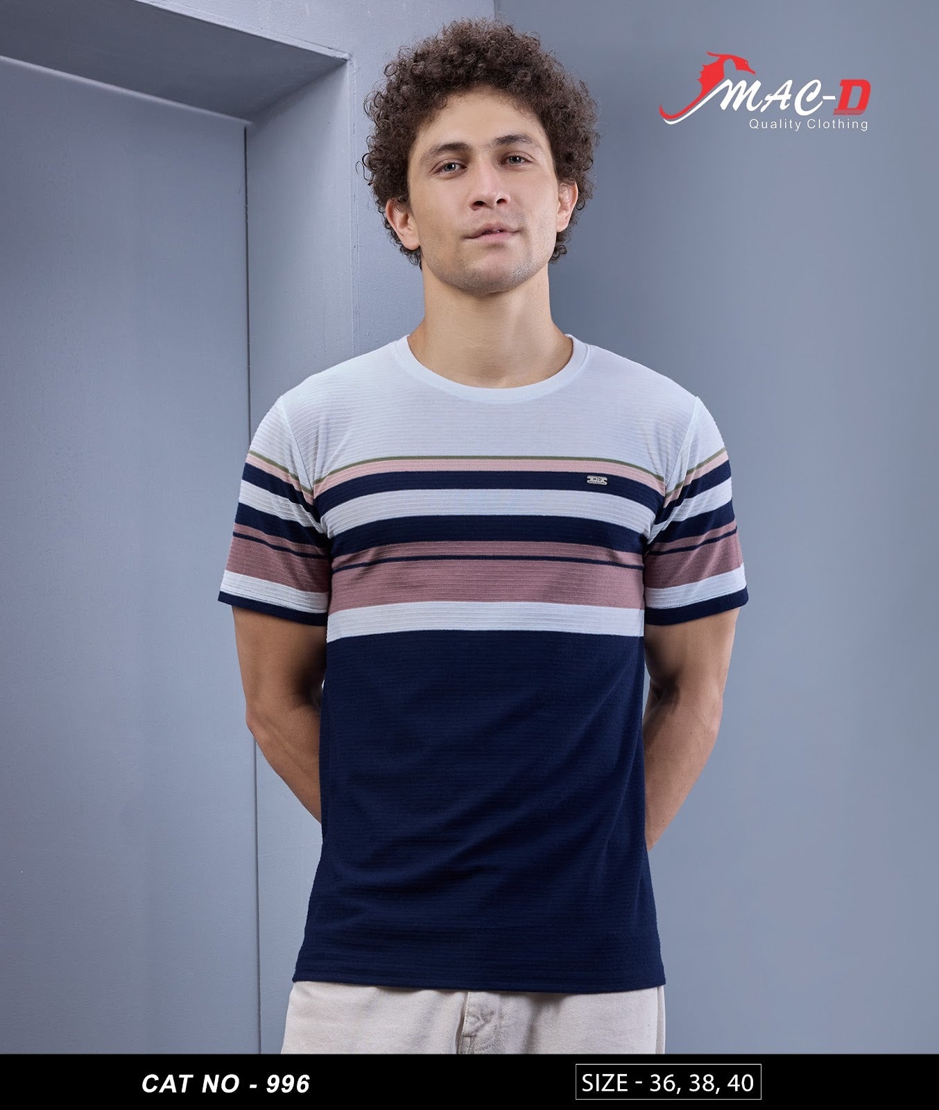 Cat 996 Mac D Auto Striped Mens Tshirts Wholesaler Ahmedabad