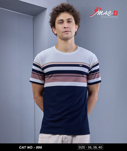 Cat 996 Mac D Auto Striped Mens Tshirts Wholesaler Ahmedabad