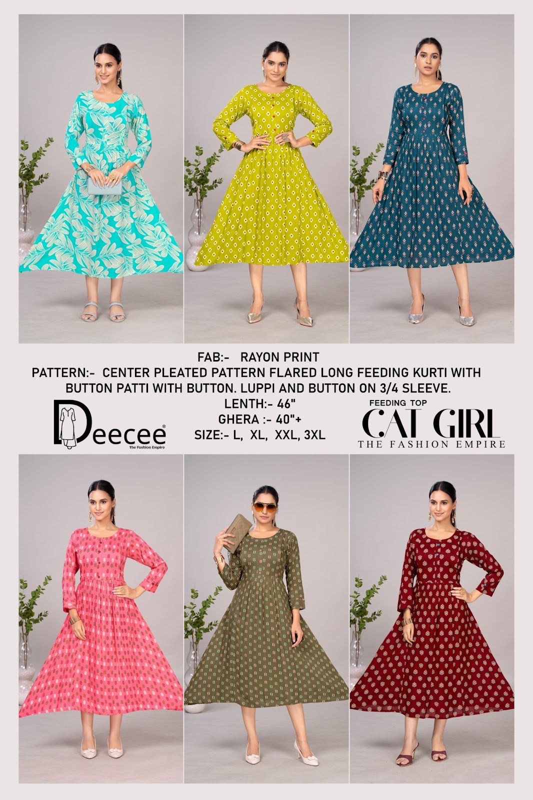 Cat Girl Deecee Rayon Feeding Kurtis Supplier