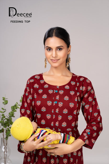 Cat Girl Deecee Rayon Feeding Kurtis Supplier