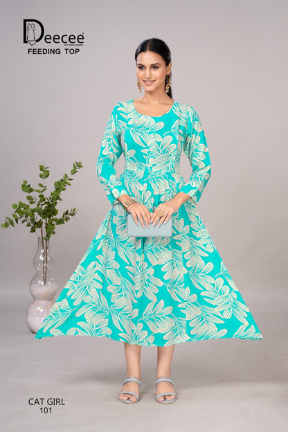 Cat Girl Deecee Rayon Feeding Kurtis Supplier