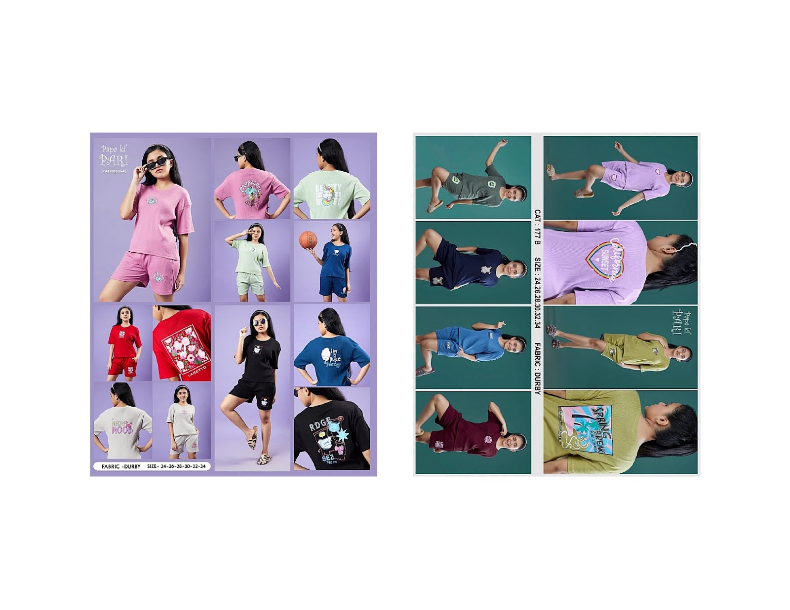 Cat No 177 Ab Papa Ki Pari Doriya Durby Girls Shorts Set Supplier
