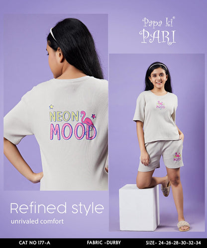 Cat No 177 Ab Papa Ki Pari Doriya Durby Girls Shorts Set Supplier