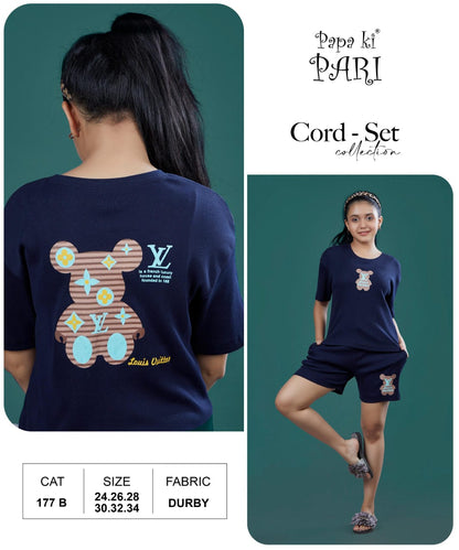 Cat No 177 Ab Papa Ki Pari Doriya Durby Girls Shorts Set Supplier