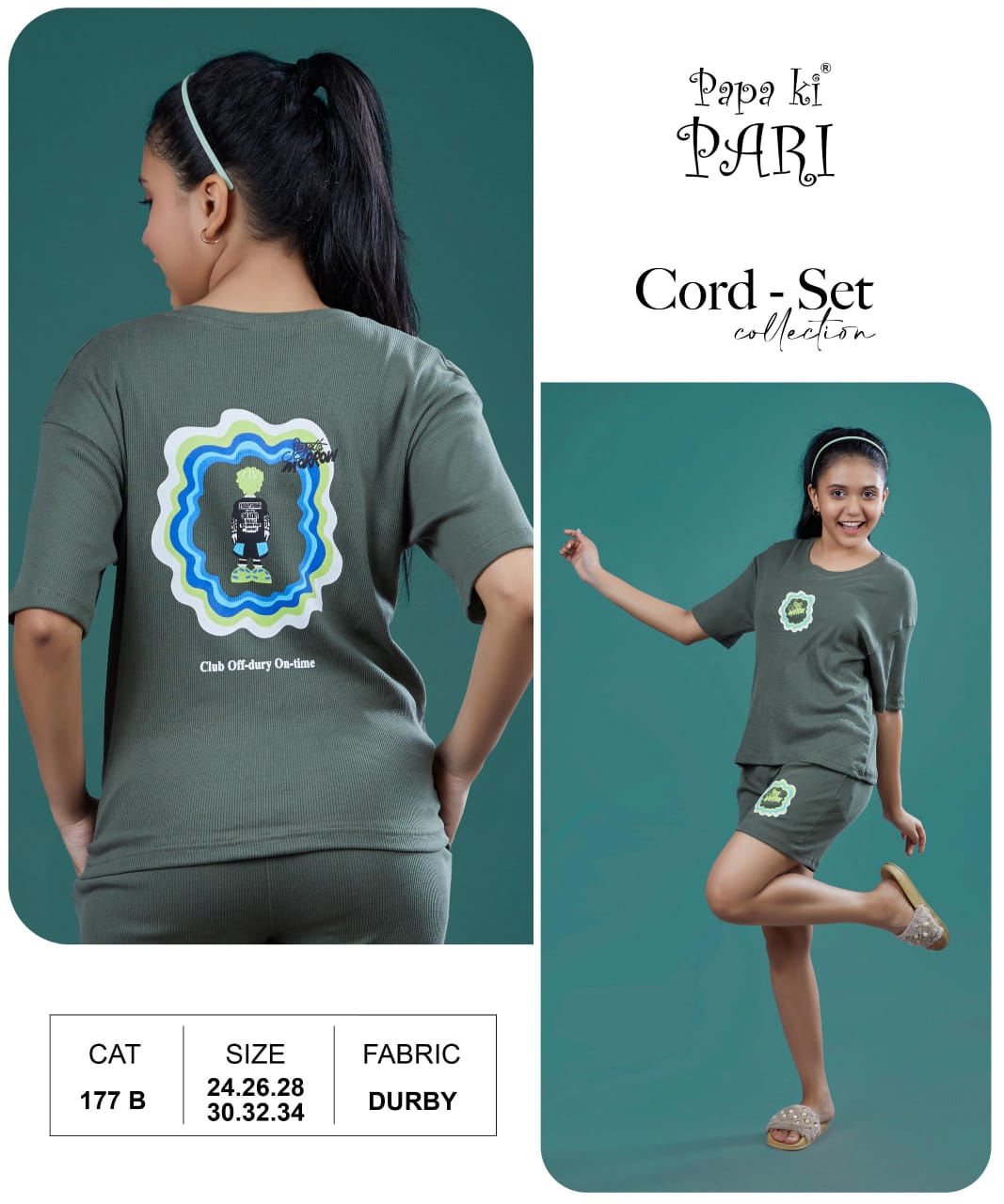 Cat No 177 Ab Papa Ki Pari Doriya Durby Girls Shorts Set Supplier