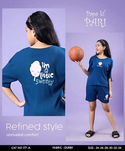 Cat No 177 Ab Papa Ki Pari Doriya Durby Girls Shorts Set Supplier