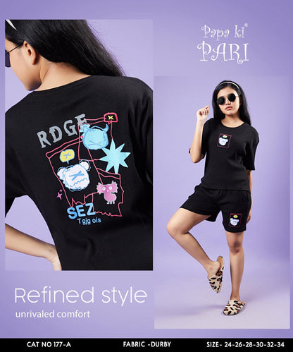 Cat No 177 Ab Papa Ki Pari Doriya Durby Girls Shorts Set Supplier