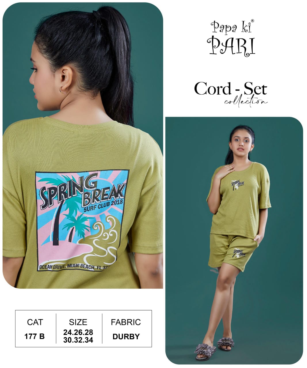 Cat No 177 Ab Papa Ki Pari Doriya Durby Girls Shorts Set Supplier