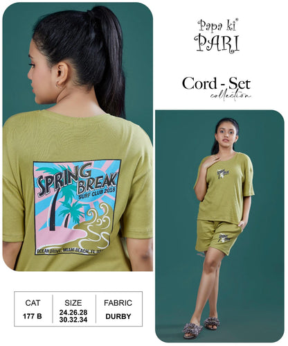 Cat No 177 Ab Papa Ki Pari Doriya Durby Girls Shorts Set Supplier
