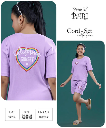 Cat No 177 Ab Papa Ki Pari Doriya Durby Girls Shorts Set Supplier