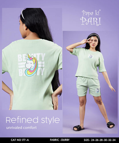 Cat No 177 Ab Papa Ki Pari Doriya Durby Girls Shorts Set Supplier