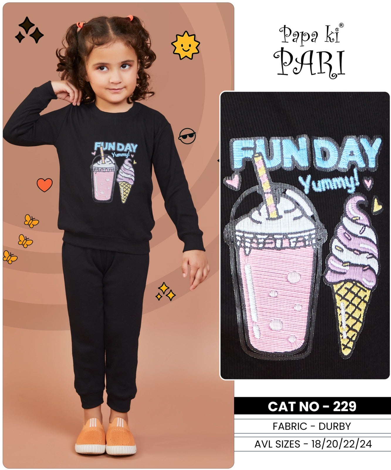 Cat No 229 Papa Ki Pari Girls Co Ord Set Wholesale Price