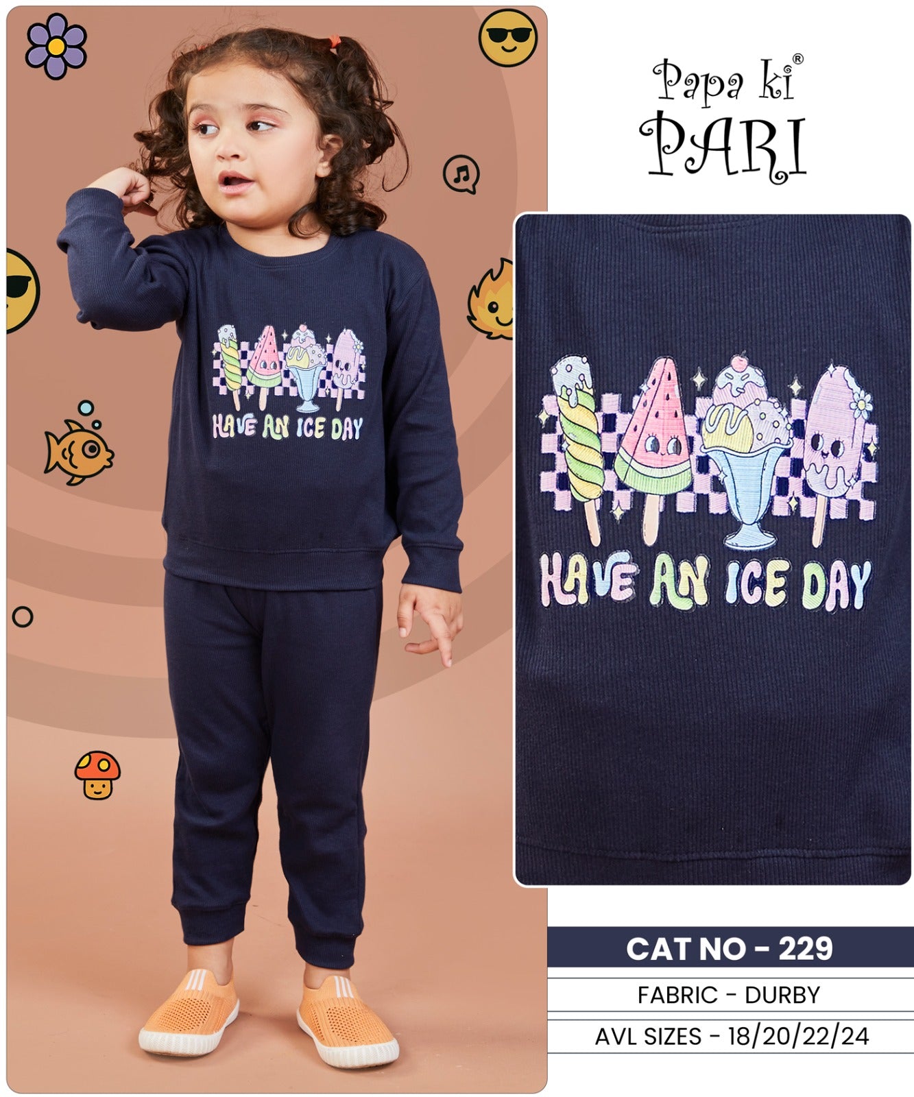 Cat No 229 Papa Ki Pari Girls Co Ord Set Wholesale Price