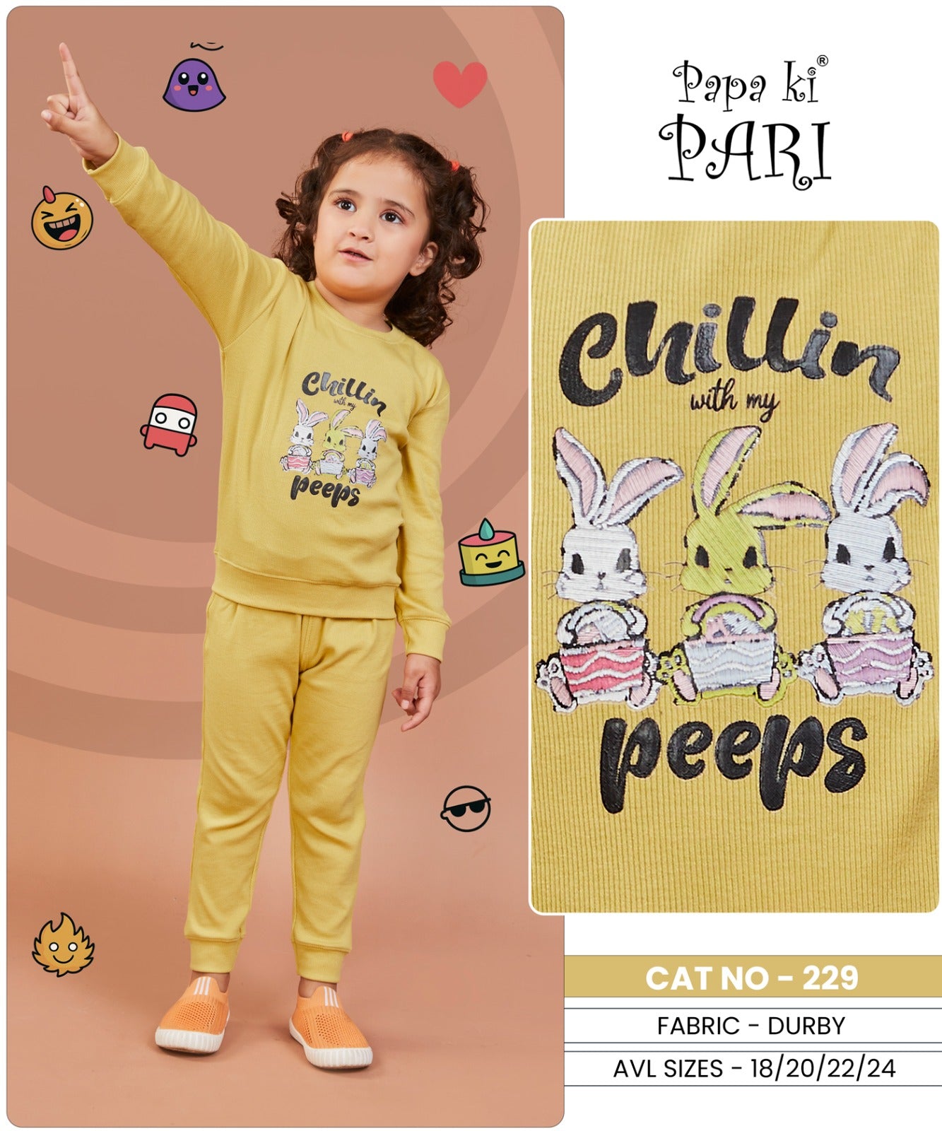 Cat No 229 Papa Ki Pari Girls Co Ord Set Wholesale Price