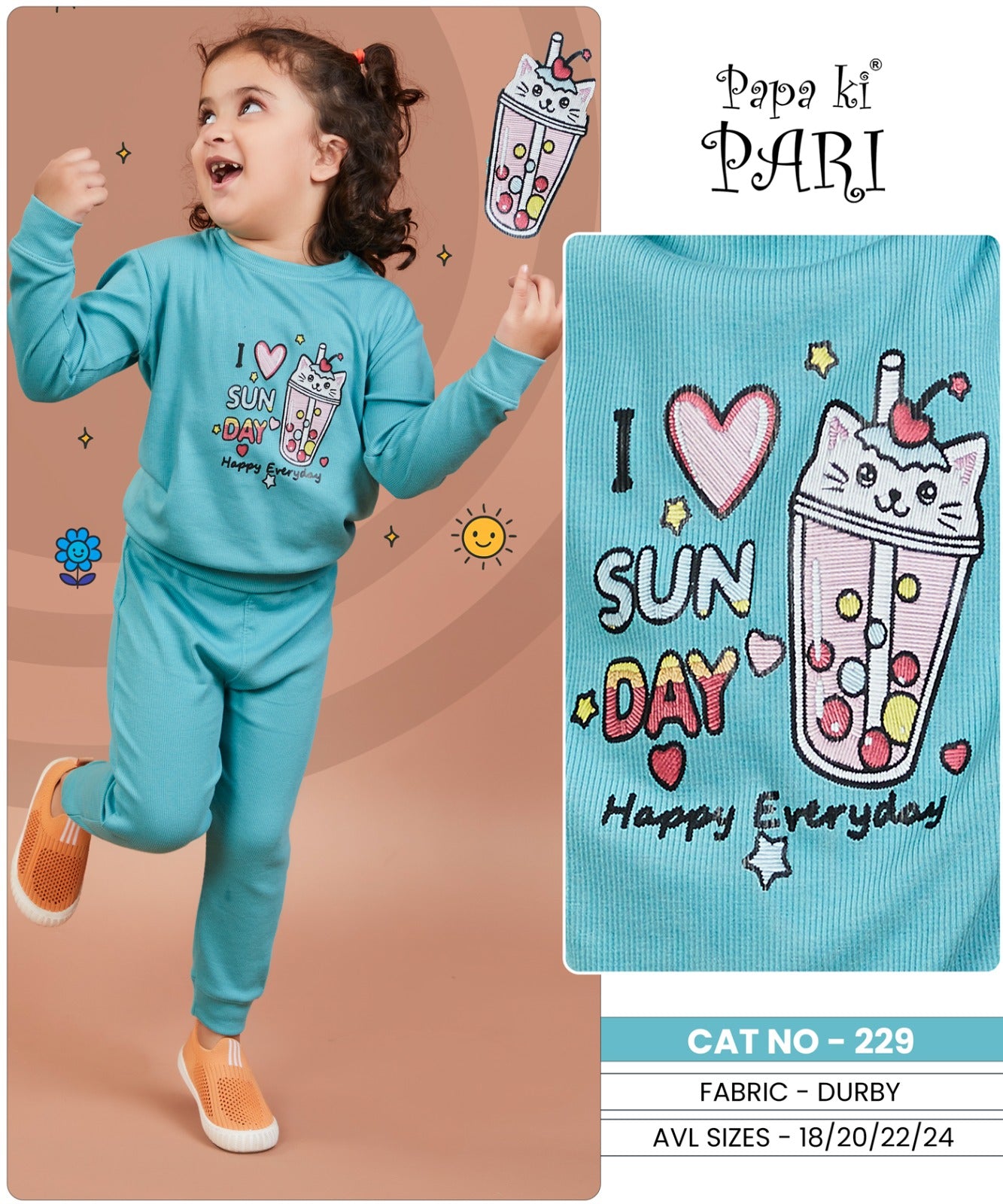 Cat No 229 Papa Ki Pari Girls Co Ord Set Wholesale Price