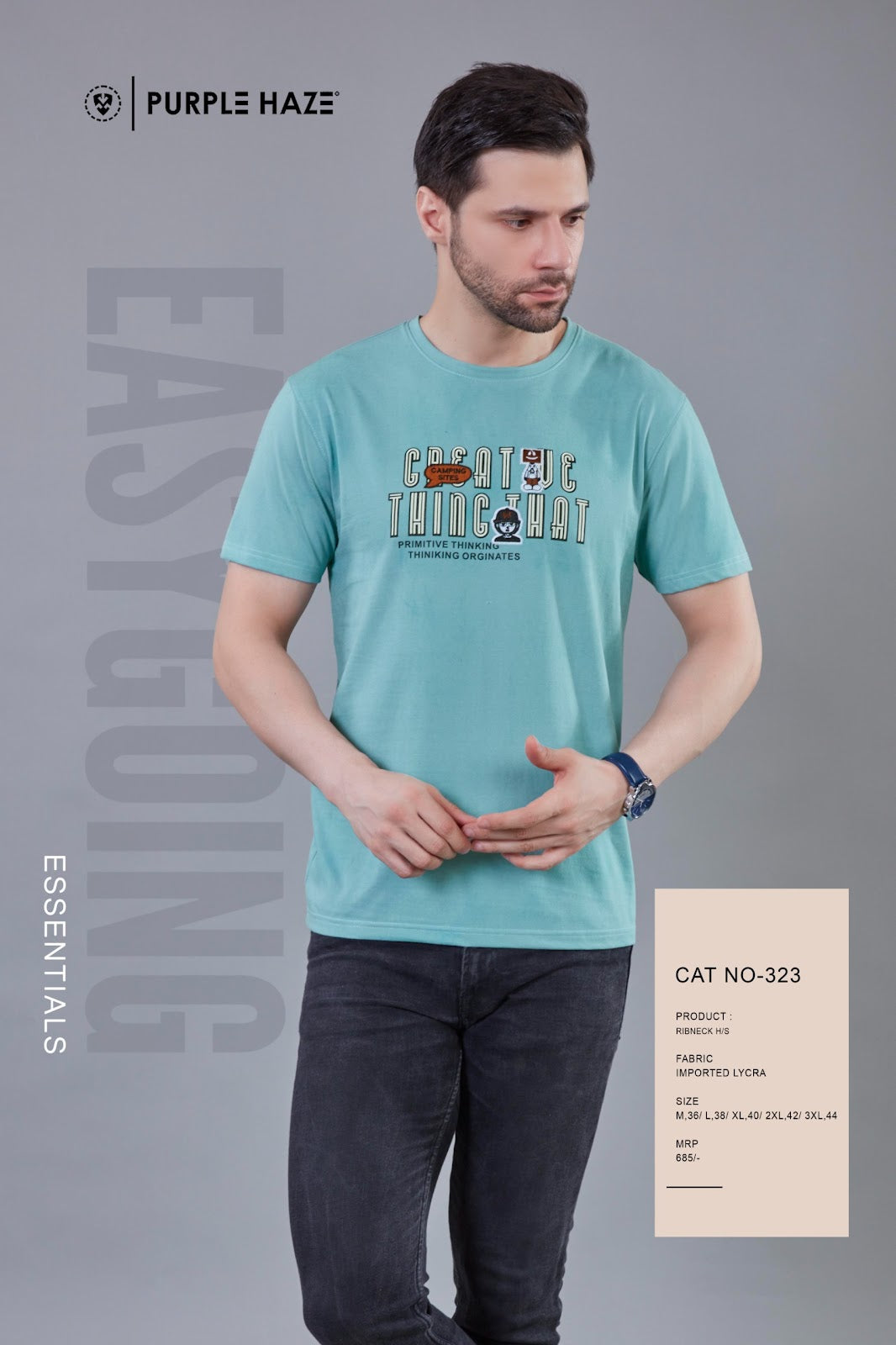 Cat No 323 Print Purple Haze Imported Mens Tshirts Supplier Ahmedabad